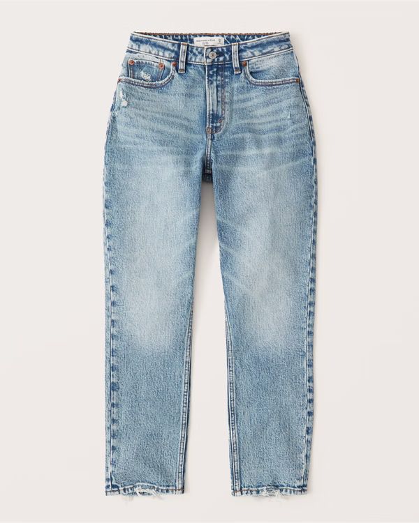 Curve Love High Rise Acid Wash Mom Jean | Abercrombie & Fitch (US)