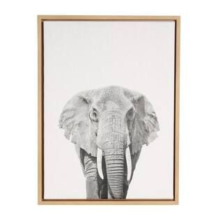 Kate and Laurel 24 in. x 18 in. "Elephant Portrait" by Tai Prints Framed Canvas Wall Art 211061 | The Home Depot