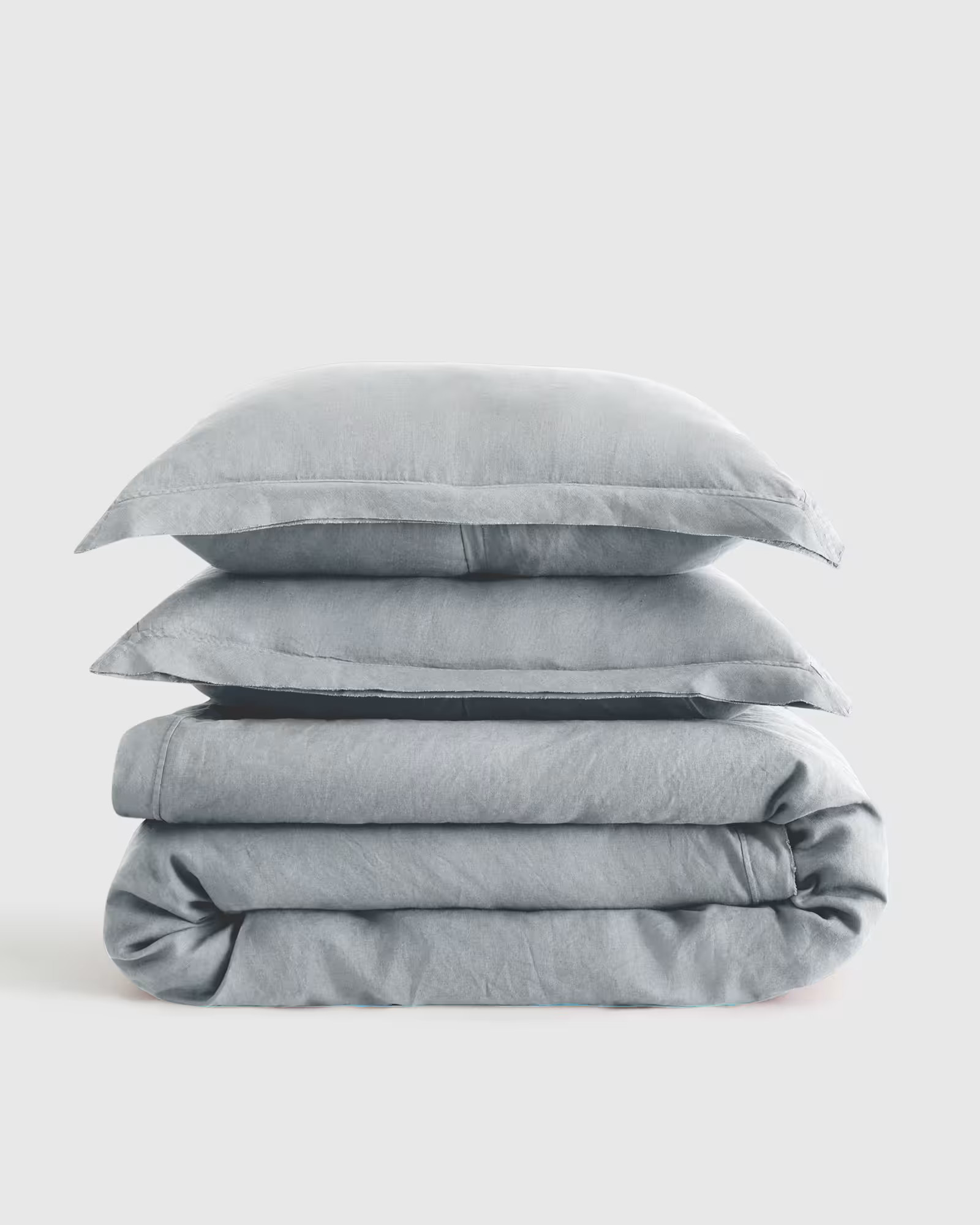 European Linen Double Flange Duvet Cover Set in Mist | Quince