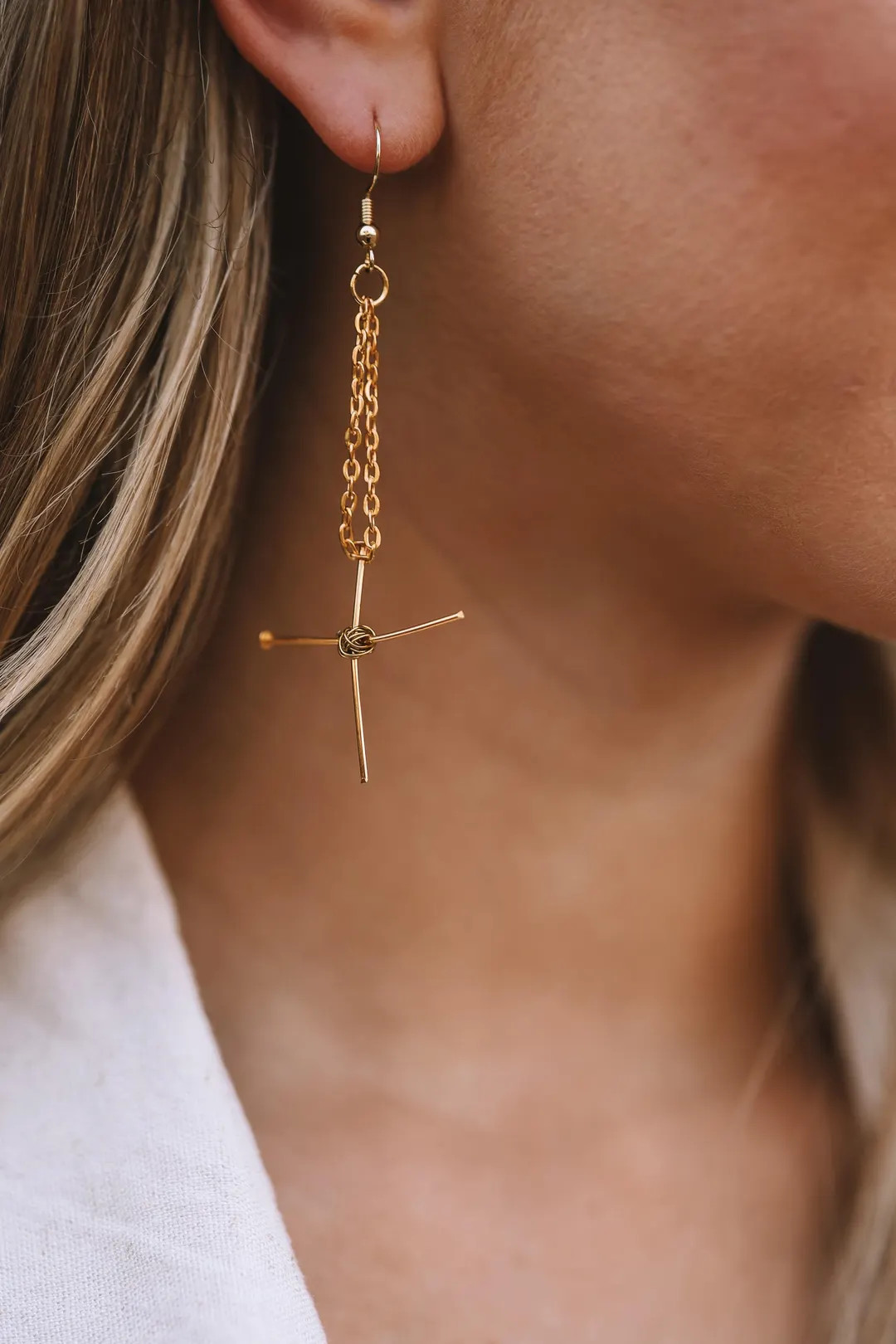 Cross Chain Earrings, Christian Faith Based Jewelry - Etsy | Etsy (US)