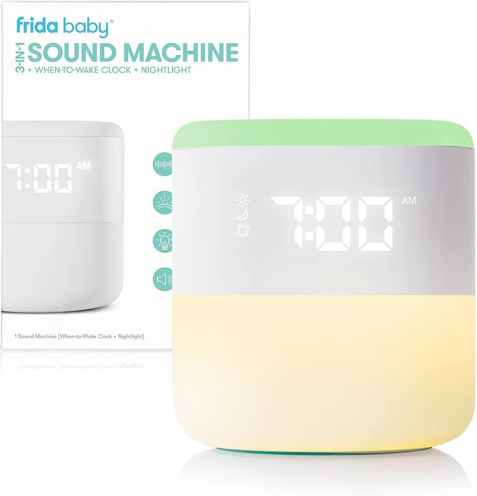 Frida Baby 3-in-1 Sound Machine + When-to-Wake Clock + Nightlight | White Noise Soother, Sleep Tr... | Amazon (US)