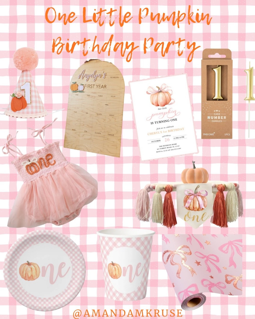 Our little pumpkin is one birthday party theme! This is decor that we are using for Millie’s first birthday party! It’s such a cute theme for fall! Use code: AMANDAK15 to get 15% off the milestone board! 

First birthday party, first birthday party theme, one little pumpkin birthday party, birthday party decor 

#LTKFindsUnder100 #LTKParties #LTKBaby