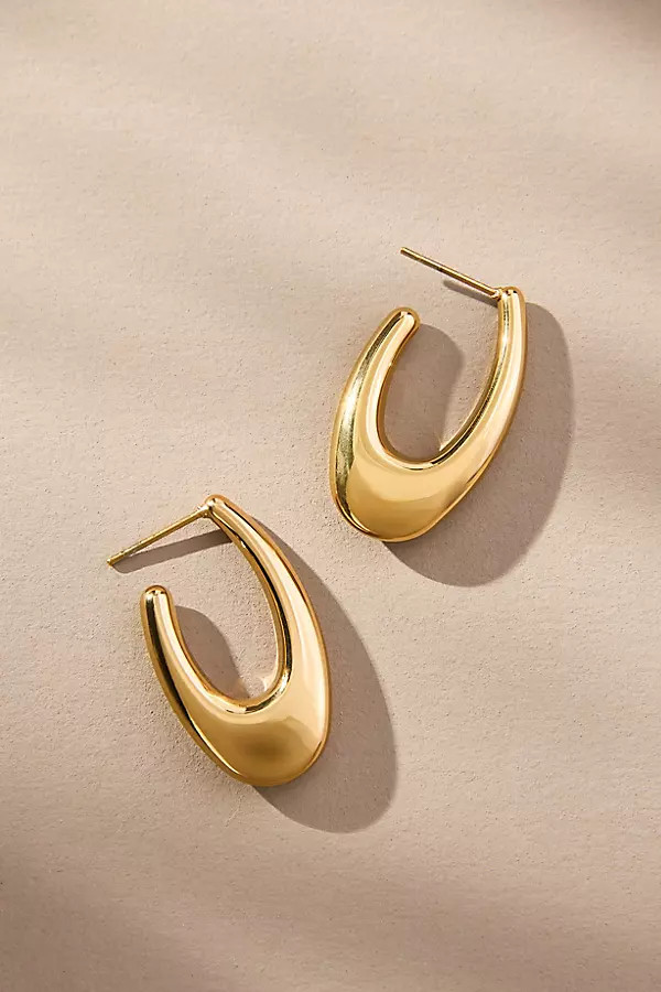 Thick Oblong Hoop Earrings | Anthropologie (US)