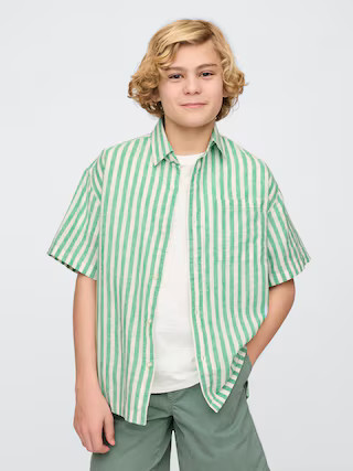 Kids Linen-Cotton Relaxed Shirt | Gap (US)
