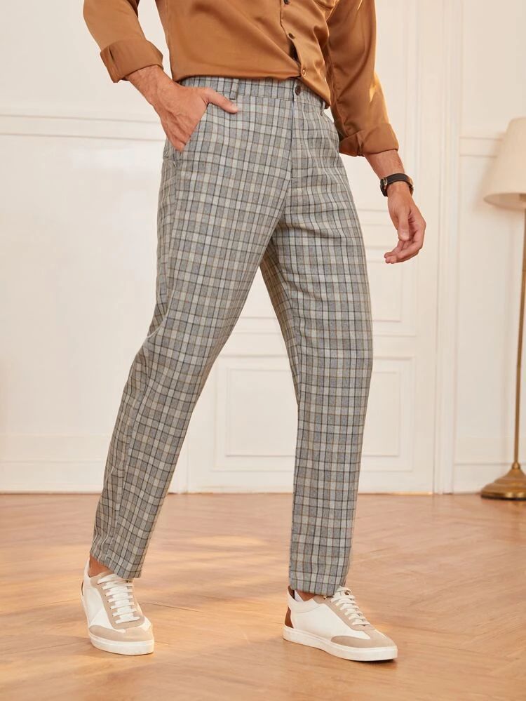 Men Plaid Tailored Pants | SHEIN