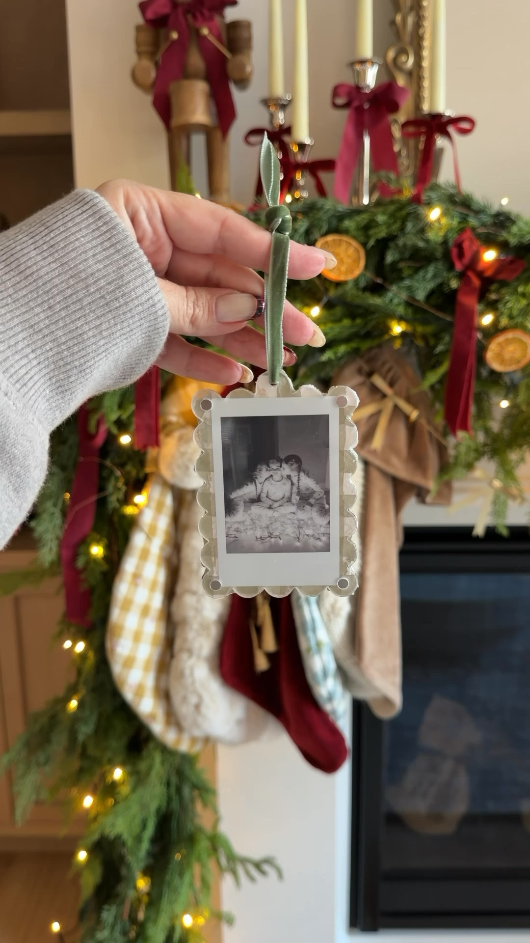 A cozy night in, a little craft, and my heart is full. Napkins, Mod Podge, a Polaroid printer, and the sweetest scalloped ornaments came together so easily, and somehow feel a little bit magical. 🎀 🍊 
Homemade, personalized, and oh so  charming.
the kind of night that would make Nancy Meyers proud. ✨

#LTKHoliday #LTKHome #LTKSeasonal
