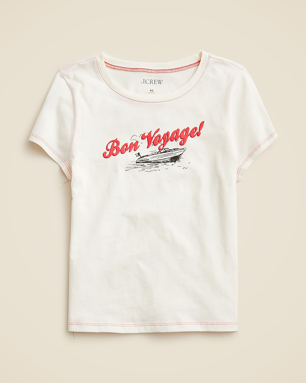 Shrunken-fit "Bon voyage" graphic T-shirt | J. Crew US