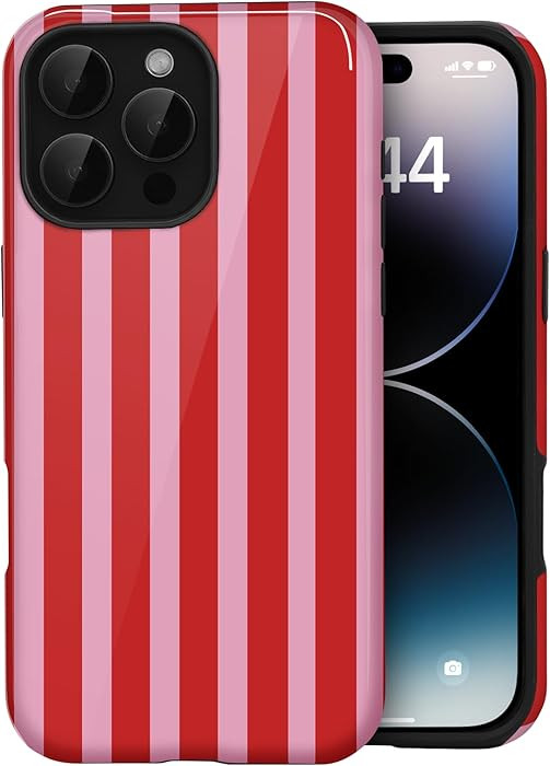 Compatible with iPhone 16 Pro Case Cute Striped Aesthetic Retro Design for Women Girls Fall Simpl... | Amazon (US)