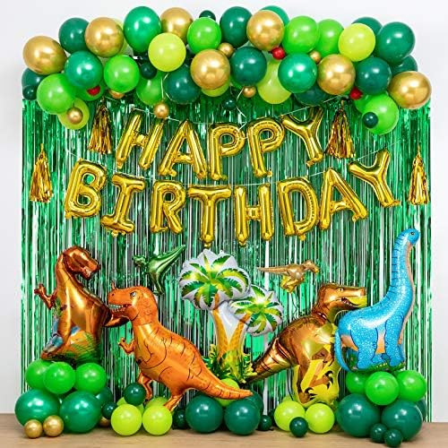 Dinosaur Birthday Party Decorations&Balloons Arch Garland Kit(Gold,Green),Dinosaurs Balloons,Happ... | Amazon (US)