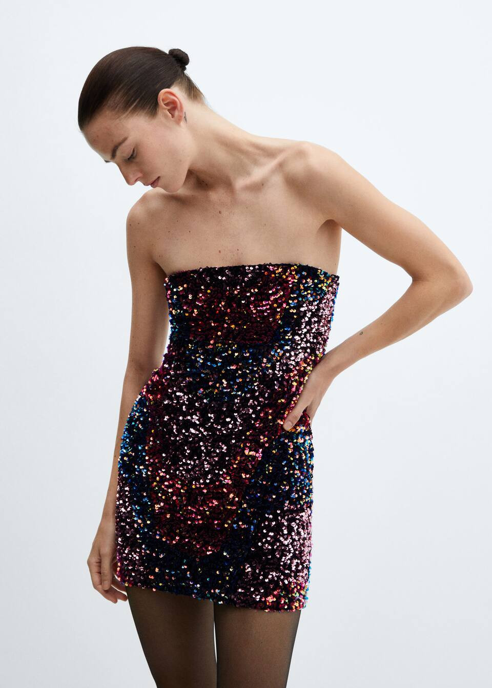 Robe courte sequins -  Femme | Mango France | MANGO (FR)