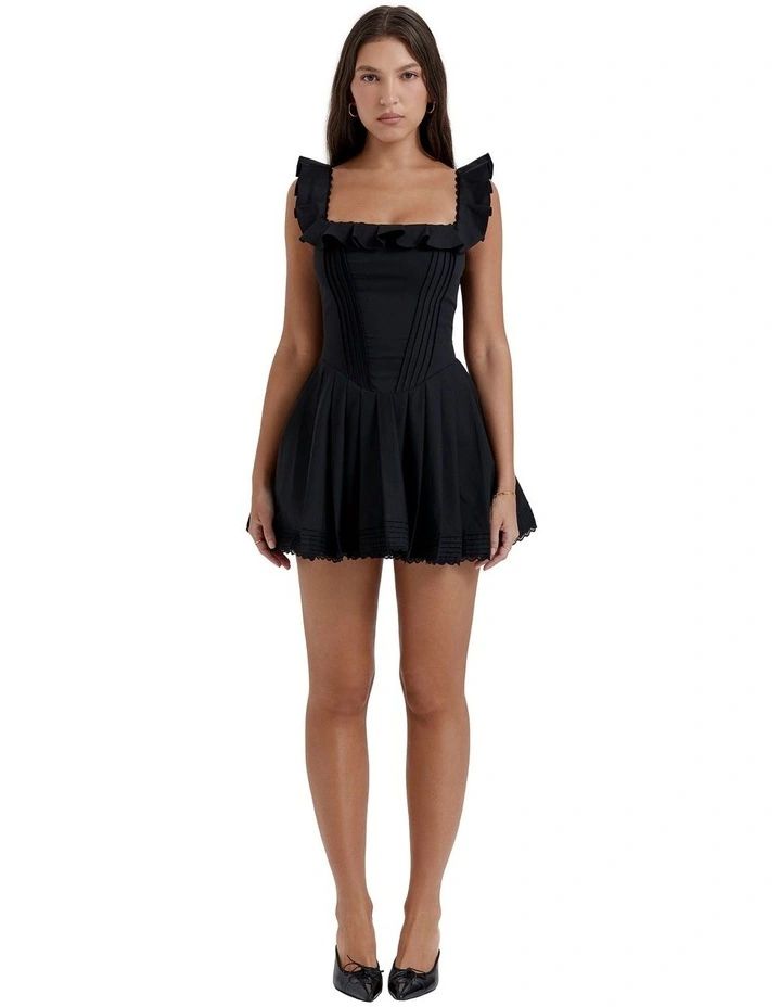 Jemima Pin Tuck Pleated Dress in Black | Myer