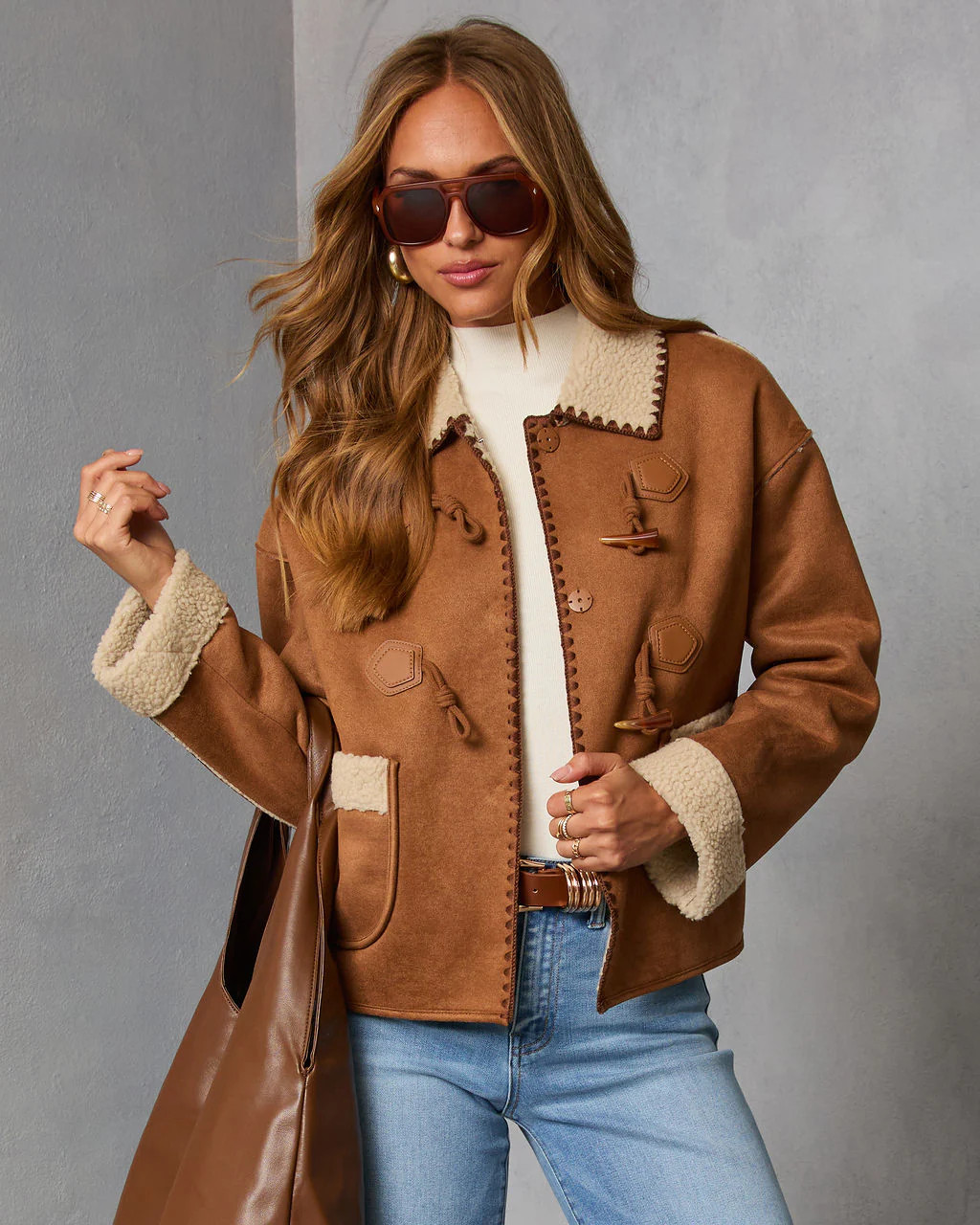 Cinnamon Ridge Suede Sherpa Trim Jacket | VICI