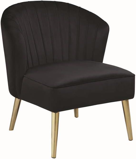 Coaster Home Furnishings Upholstered Tapered Legs Black Accent Chair, 30.5" H x 29.25" W x 28" D | Amazon (US)