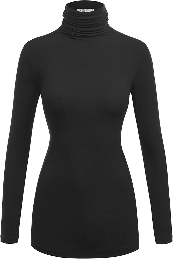 Lock and Love Women's Lightweight Long Sleeve Cozy Stylilsh Turtleneck Top Pullover Sweater | Amazon (US)