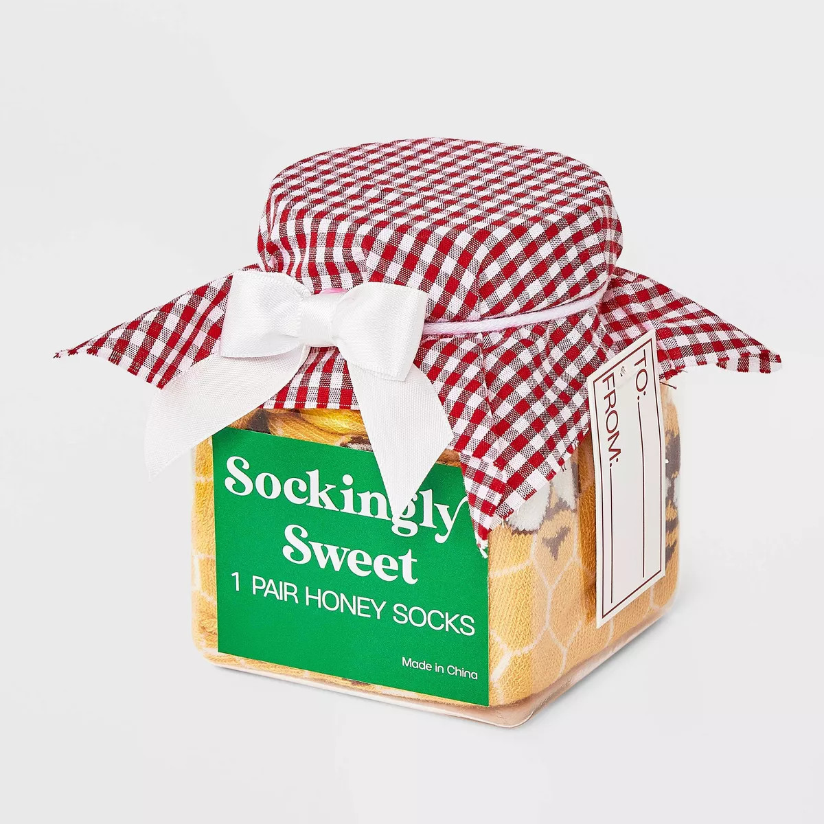 Women's Honey Bee Christmas Crew Socks - Yellow/White 4-10 | Target