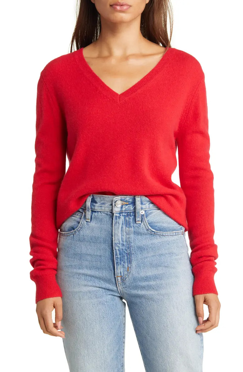 Nordstrom Cashmere Essential V-Neck Sweater | Nordstrom | Nordstrom