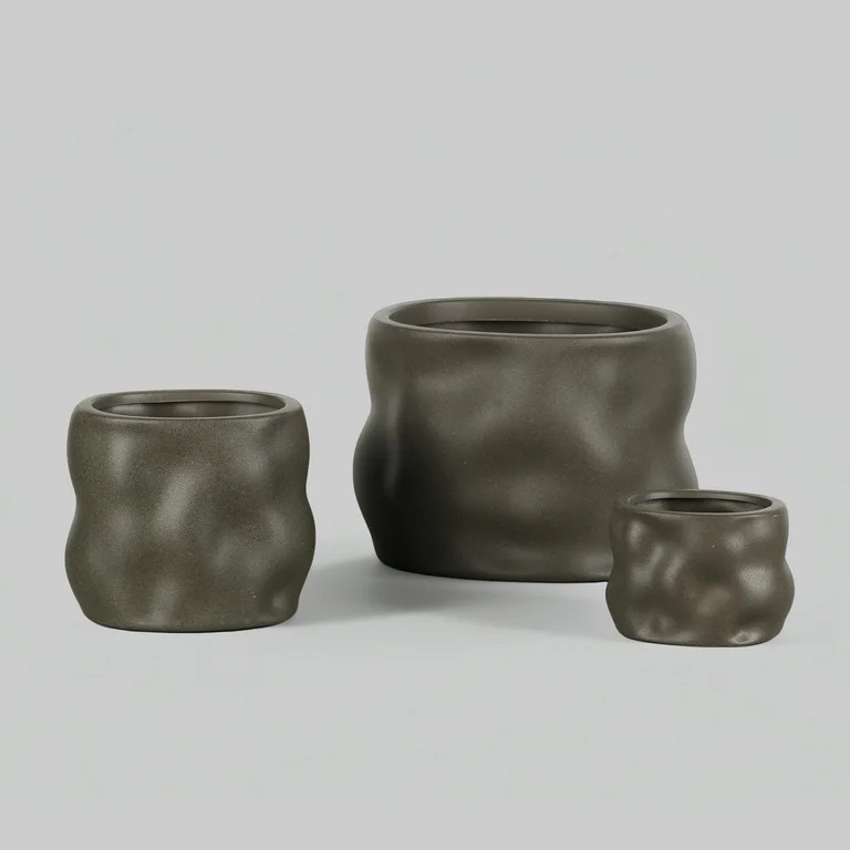 Better Homes & Gardens 6 Inch Resin Planter for Succulents and Herbs, Brown Mallory Elegance | Walmart (US)