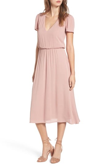 Women's Wayf Blouson Midi Dress, Size X-Small - Pink | Nordstrom
