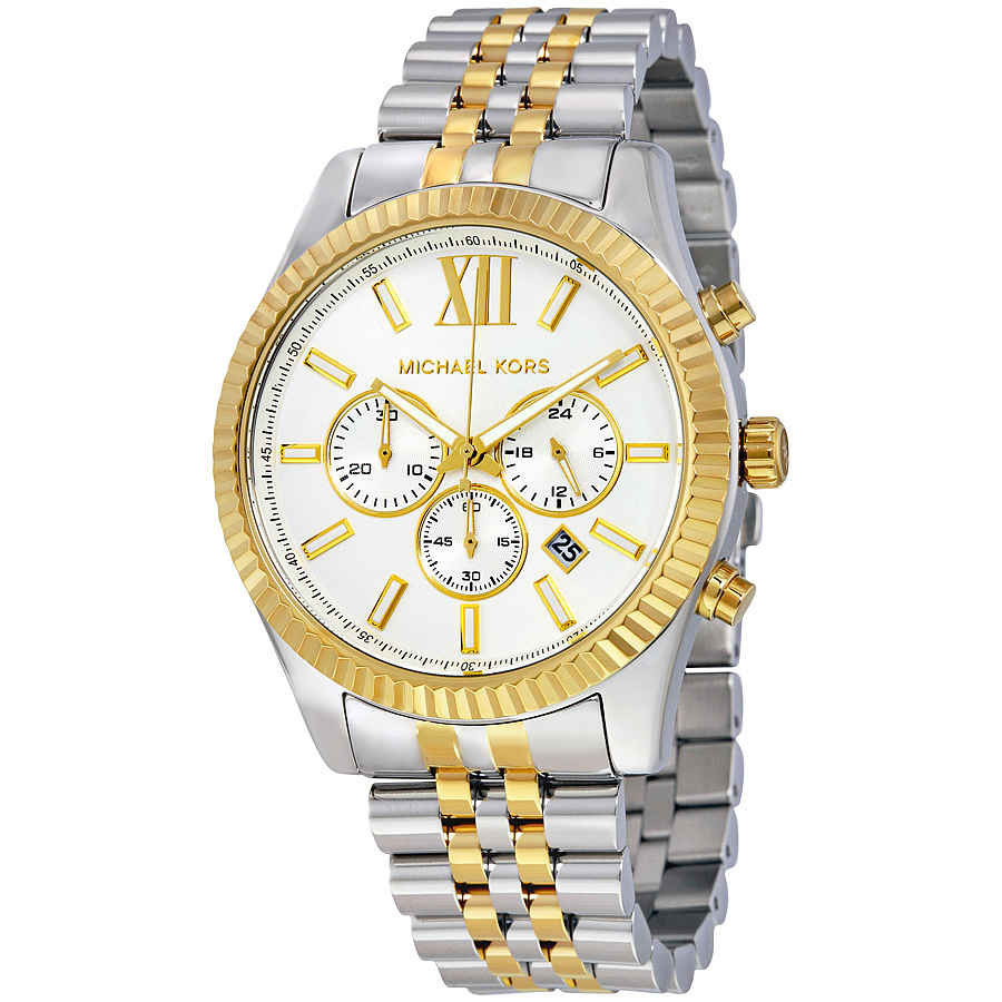 Michael Kors Lexington Chronograph White Dial Mens Watch MK8344 | Jomashop.com & JomaDeals.com
