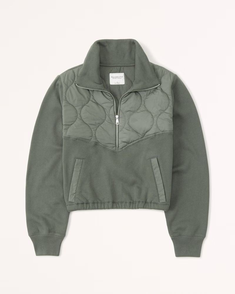 Women's Onion Quilted Half-Zip | Women's 30% Off Select Styles | Abercrombie.com | Abercrombie & Fitch (US)