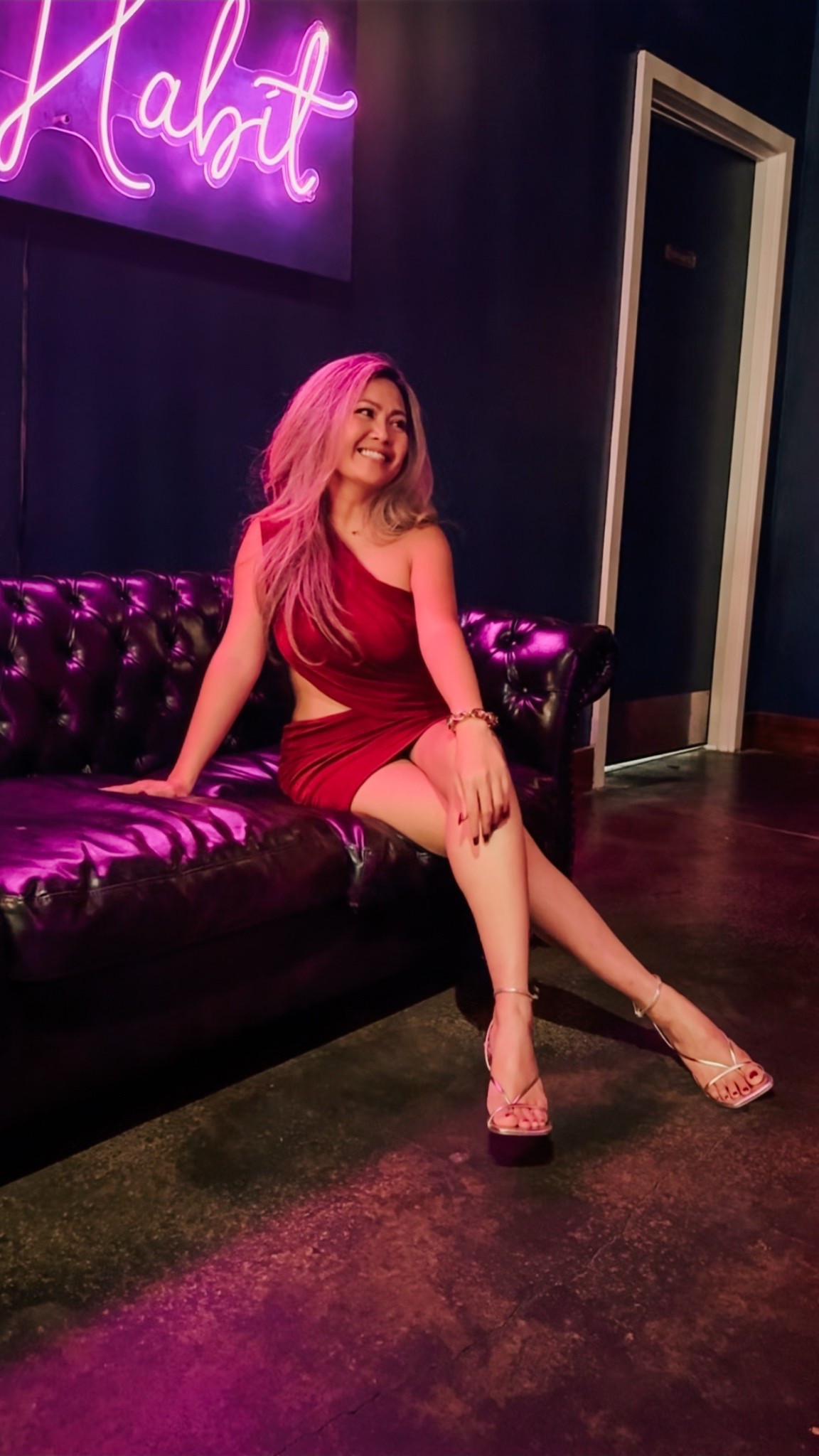 Girls Night Outfit 
#holidayoutfit #goldsandals #sandals #reddress #dress #cocktaildress#LTKParties 

#LTKPetite #LTKootd