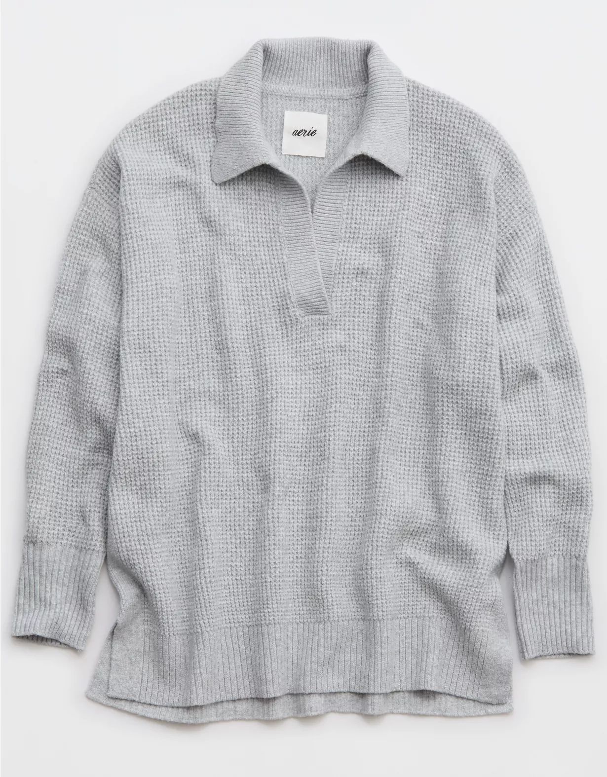 Aerie CozyUp Waffle Polo Sweater | American Eagle Outfitters (US & CA)