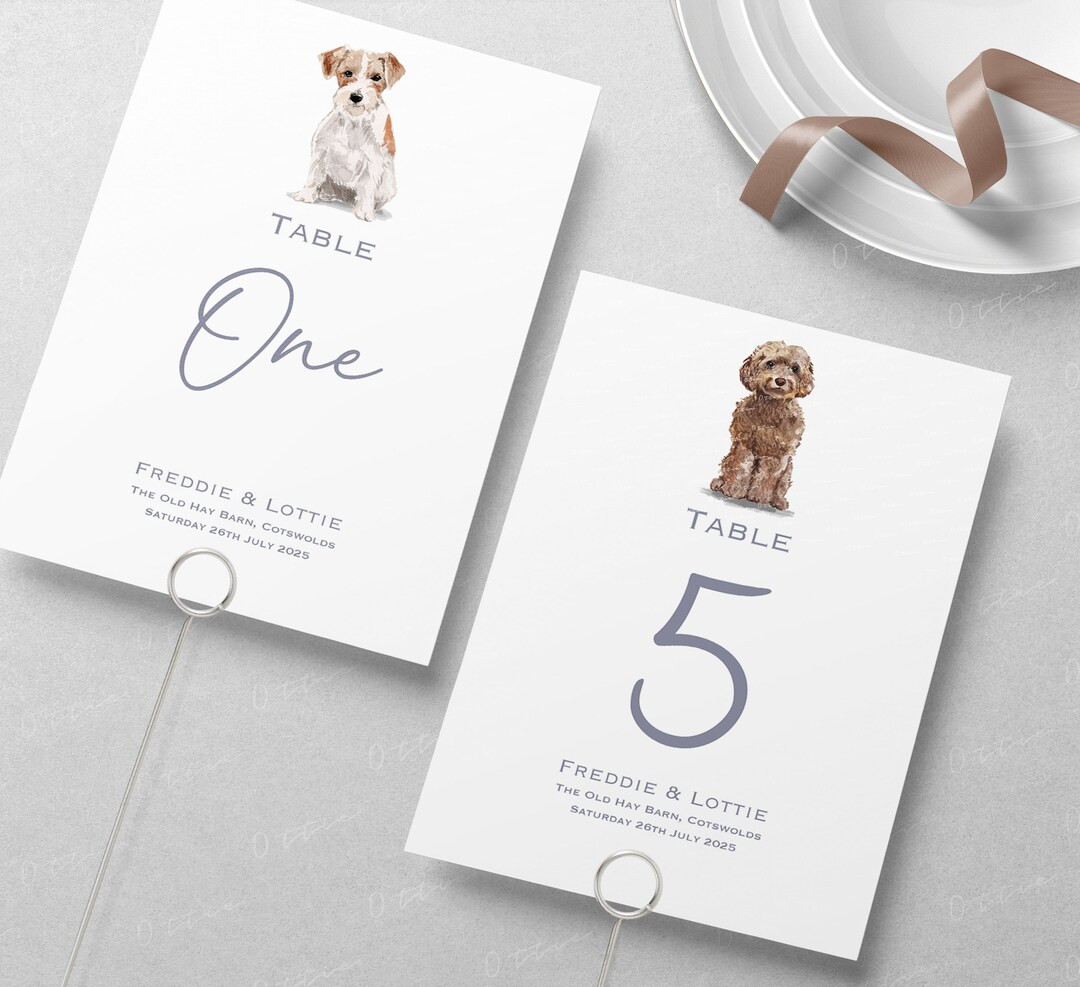 Dog Wedding Table Numbers Pooch Wedding Reception Table Numbers Wedding Table Names Table Name Ca... | Etsy (US)