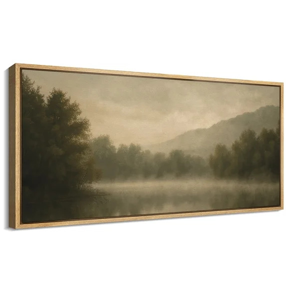 Large Framed Canvas Wall Art Vintage Forest Lake Mountain Landscape Print for Living Room Decorat... | Walmart (US)
