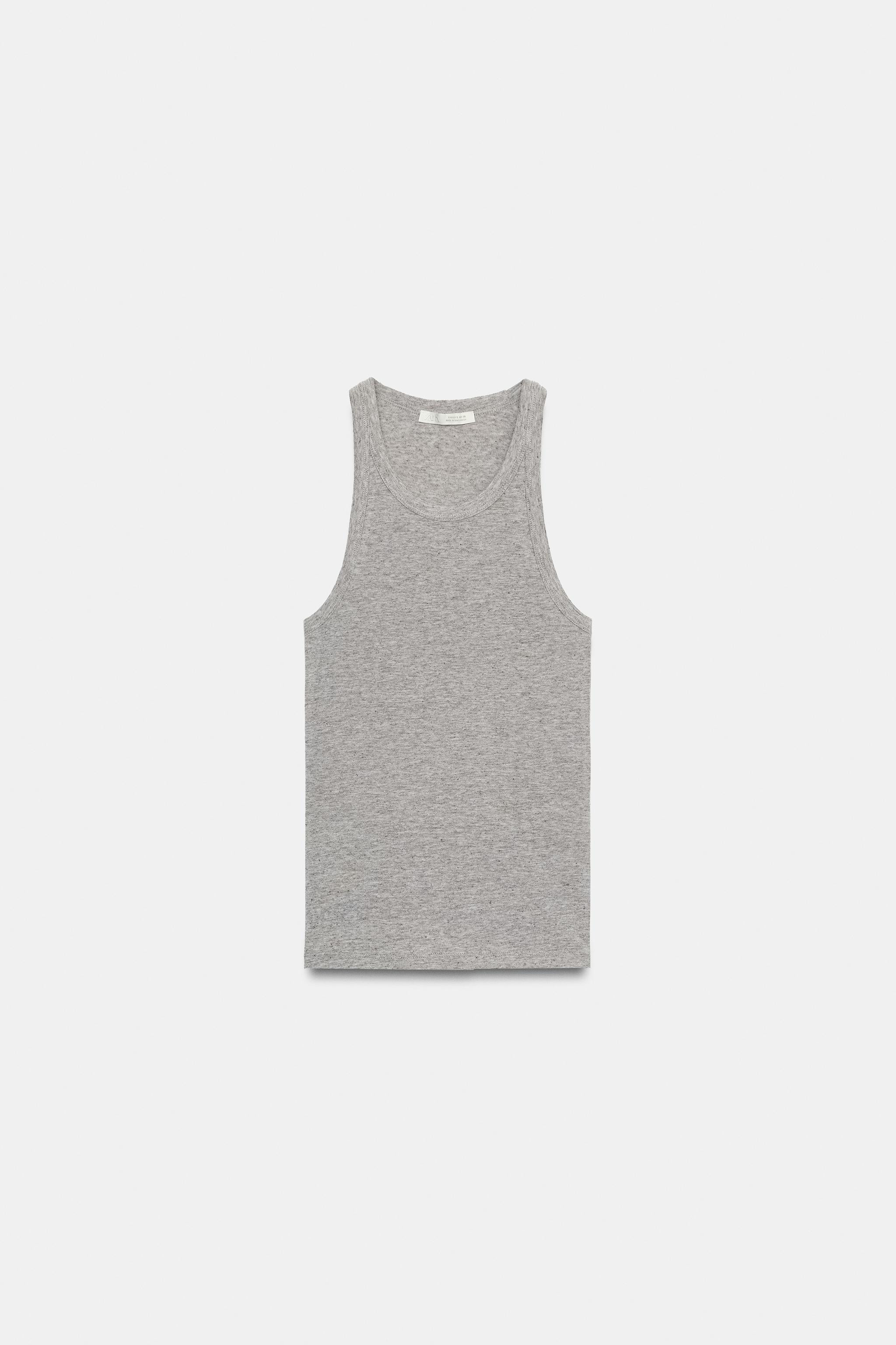 LINEN BLEND HALTER TOP | Zara UK