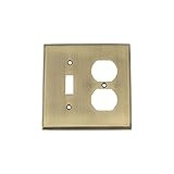 Nostalgic Warehouse 719707 New York Switch Plate with Toggle and Outlet, Antique Brass | Amazon (US)