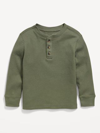 Long-Sleeve Thermal-Knit Henley T-Shirt for Toddler Boys | Old Navy (US)