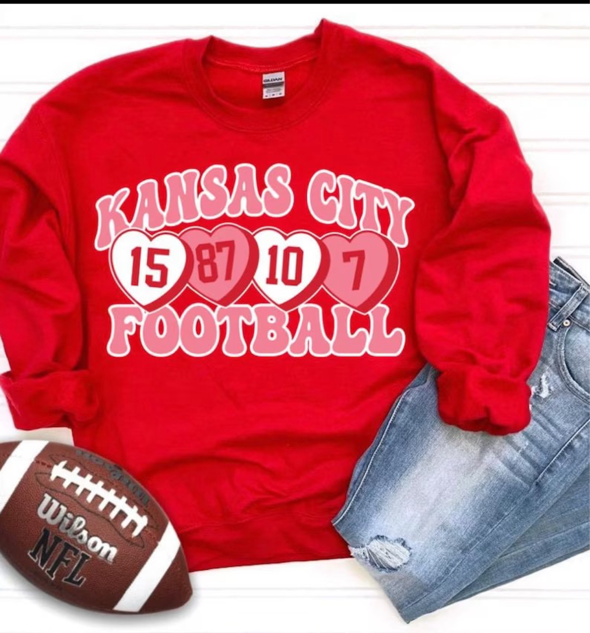 Kansas City Conversation Hearts # Red Valentine's Day Shirt, Kansas City football 

#LTKGiftGuide