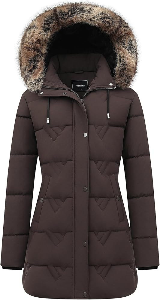 Women's Winter Coat Waterproof Long Insulated Parka with Detachable Hood | Amazon (US)