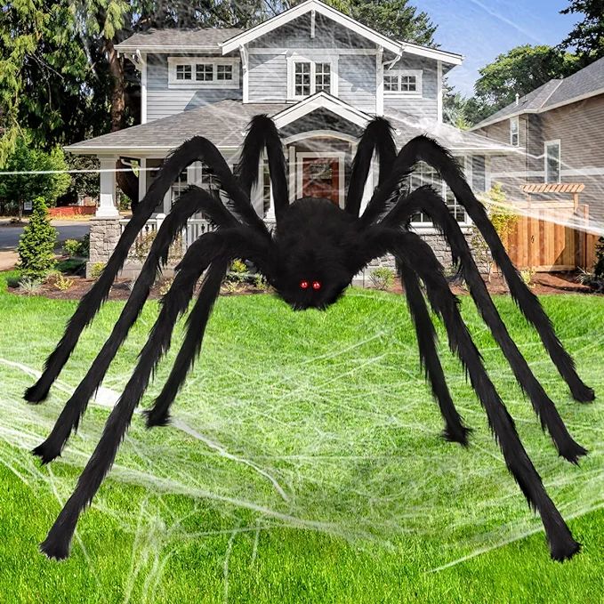 Amazon.com: Aitey 8.5 FT Giant Spider Halloween Decorations, Outdoor Halloween Decoration Scary F... | Amazon (US)
