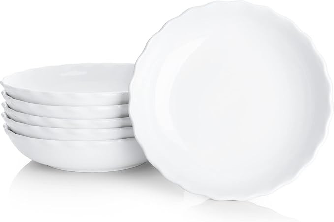 Sweese 136.001 Porcelain Salad Pasta Bowls - 22 Ounce - Set of 6, White | Amazon (US)