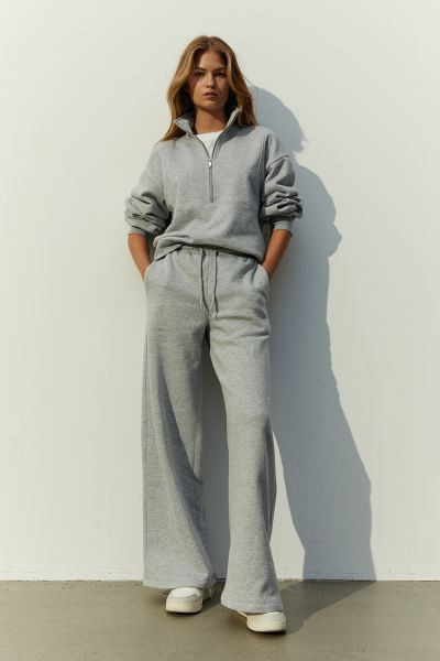 Half-zip Sweatshirt - Light gray melange - Ladies | H&M US | H&M (US + CA)