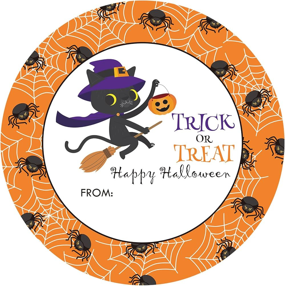 Anwyll Happy Halloween Stickers,60Pcs 2Inch Round Halloween From Gift Stickers,Self-Adhesive Hall... | Amazon (US)