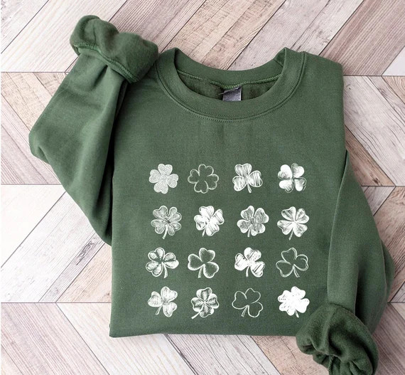 Shamrocks St. Patrick's Day Sweatshirt Shamrock Sweater | Etsy | Etsy (US)