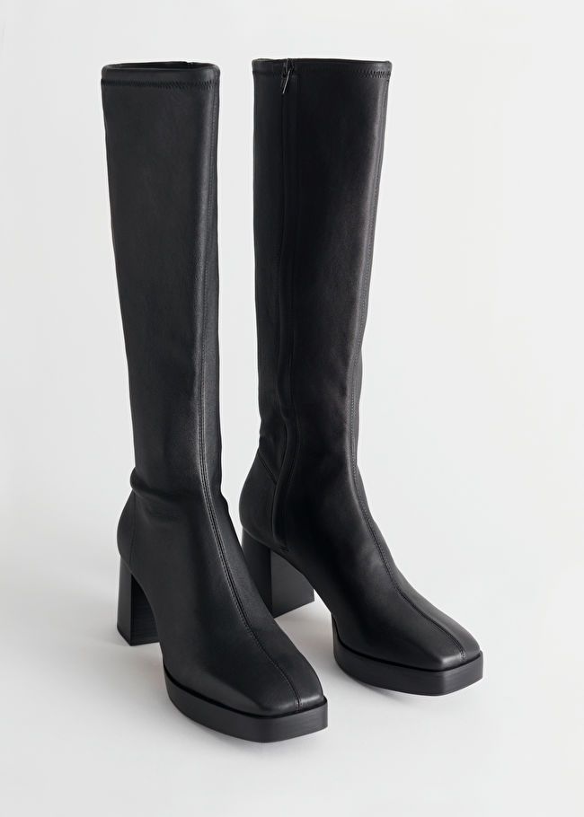 Heeled Knee High Leather Boots | & Other Stories (EU + UK)