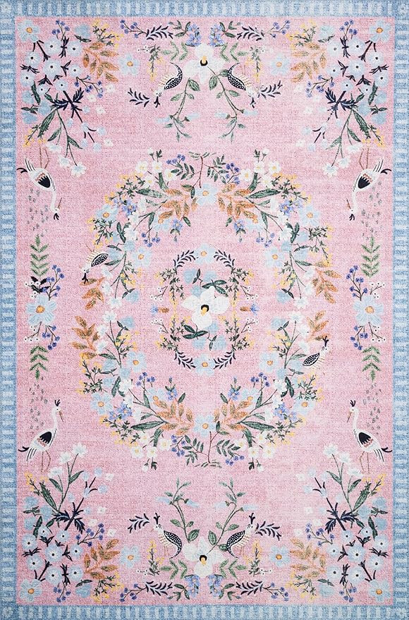 Loloi Rifle Paper Co Palais Rose/Sky 7'-6" x 9'-6" Area Rug | Amazon (US)