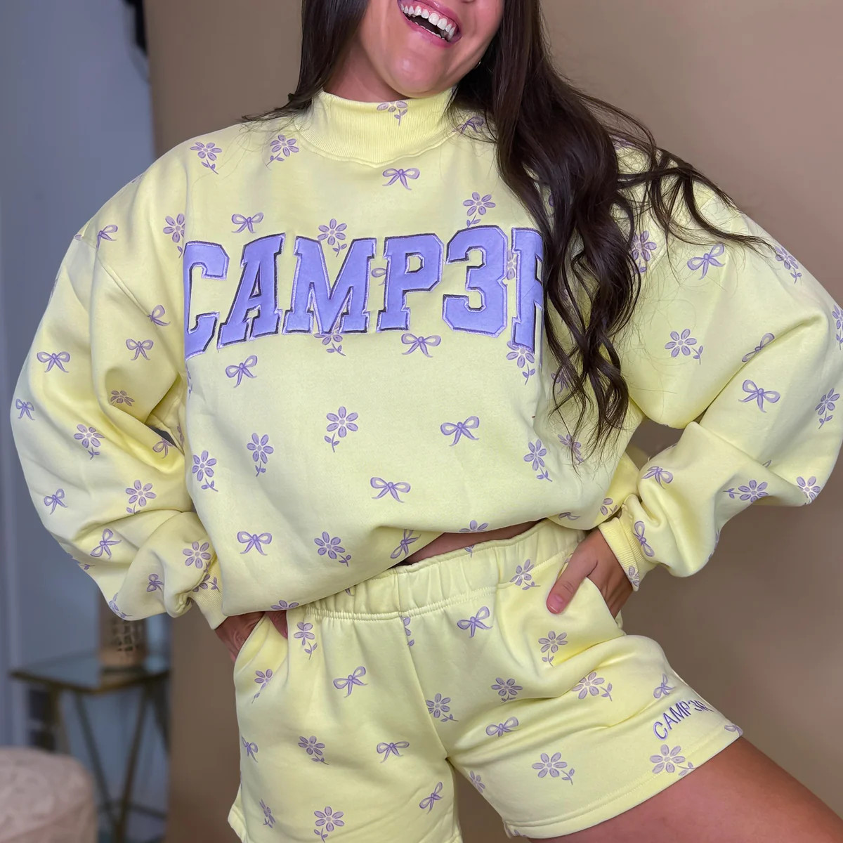 Buttercup Bliss Shorts – Yellow Floral Lounge Shorts by Happy Camp3r | Poppy Jane