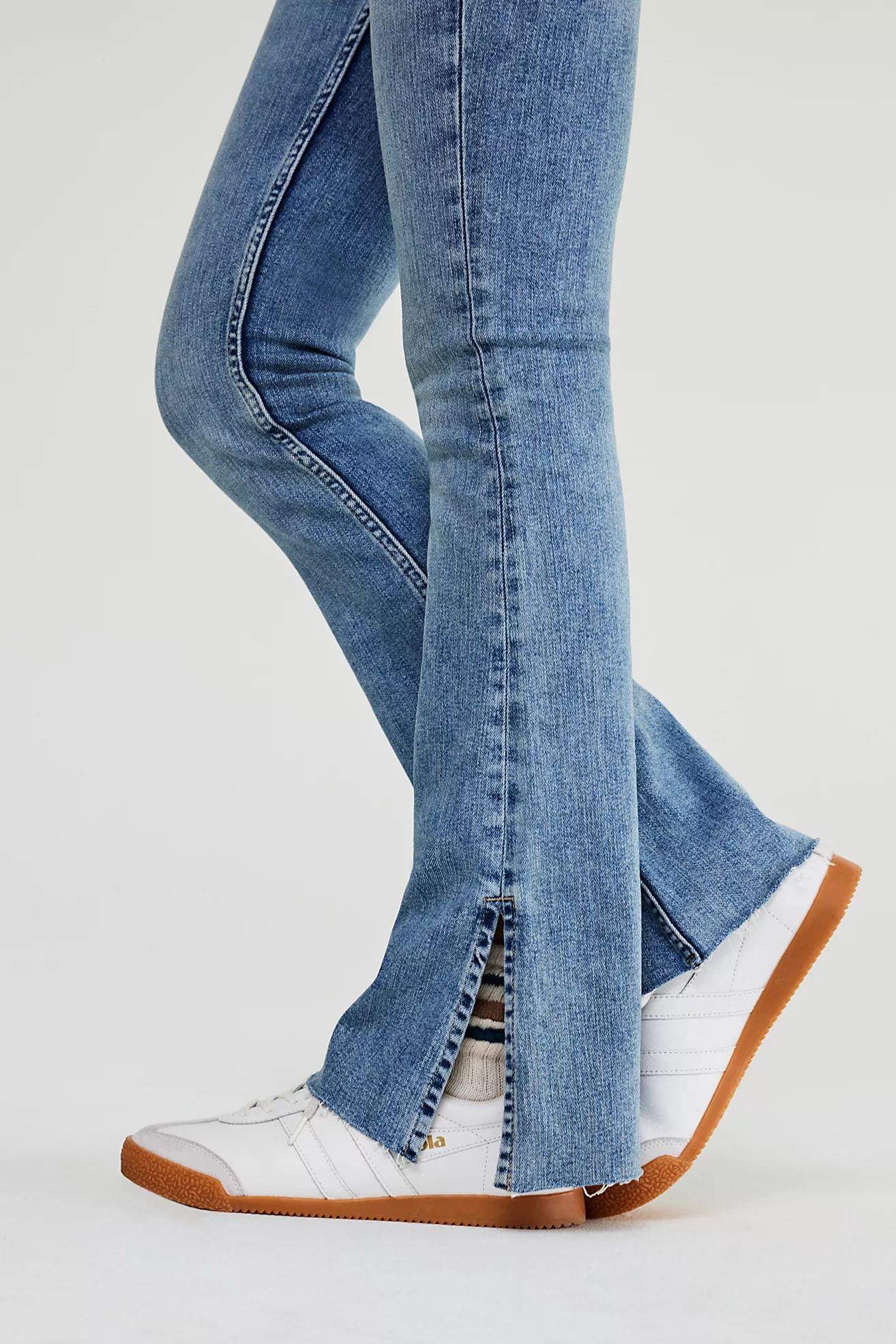 We The Free Level Up Slit Slim Flare Jeans | Free People (Global - UK&FR Excluded)