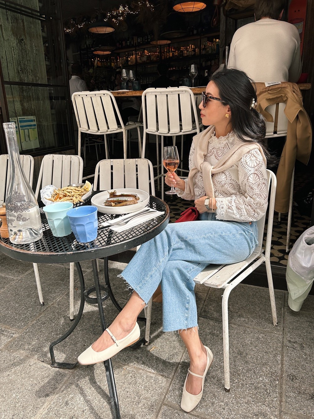 Elevated spring outfits with jeans 

• Sezane Bianca blouse 0 - slim fit and one of my most petite friendly Sezane finds! I wear it with a skin-tone bra, or you can do a cami for more coverage (note: the blouse is made of non-stretch cotton lace).

• Madewell perfect vintage jeans 24P - my most worn Madewell denim style, so flattering. I took my usual denim size 24 petite and applied anti fray to the hems.

• Dolce Vita Reyes mary jane flats 5.5 comfy without breaking in

• Over the shoulders: J. Crew cashmere sweater xxs 

#LTKPetite #LTKShoeCrush #LTKTravel