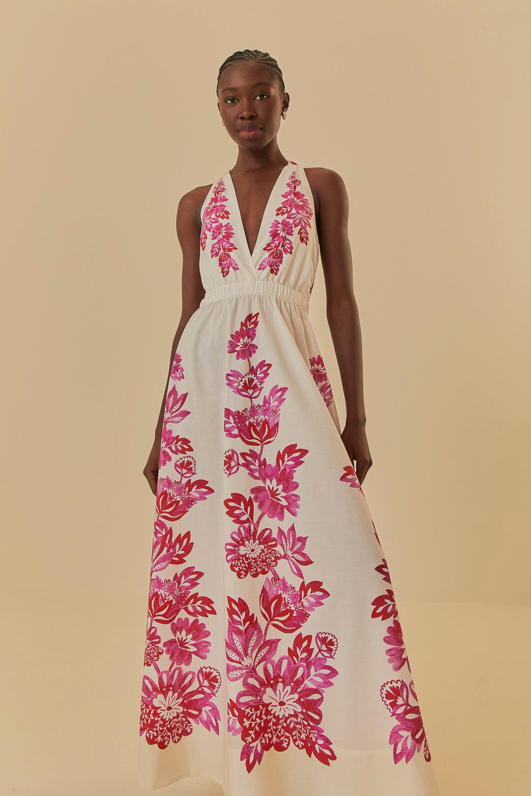 Off-White Flowerful Birds Maxi Dress | FarmRio (US)