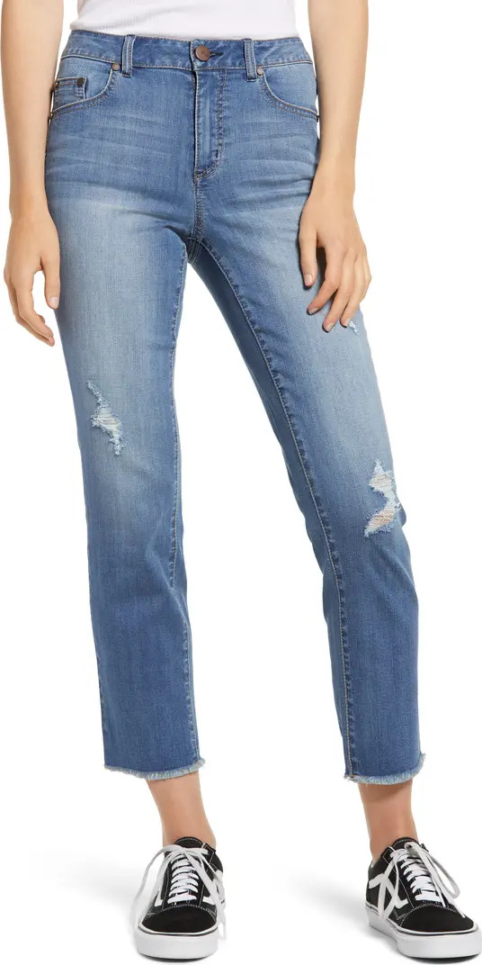 Ripped High Waist Crop Straight Leg Jeans | Nordstrom
