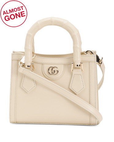 Made In Italy Leather Diana Small Tote With Handle And Strap | TJ Maxx