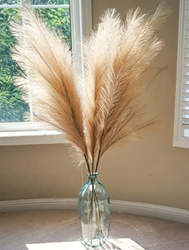 Boho Wish Faux Pampas Grass Set of 3Pcs - 44 Inches Tall Non-Shedding, Floor and Office Vase Fill... | Amazon (US)