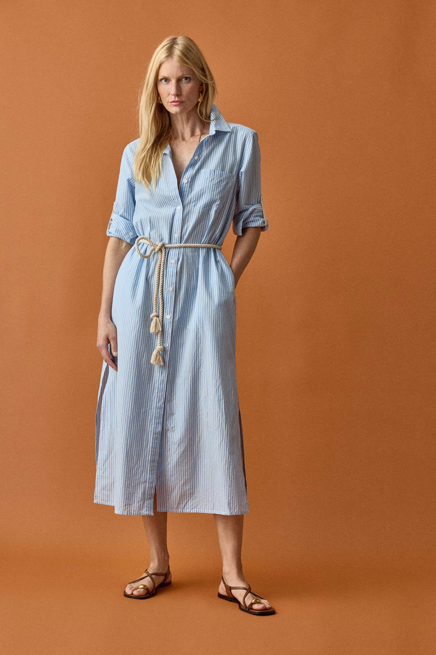 Striped Maxi Shirt Dress | Lilla P