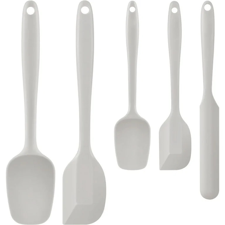 Food Grade Silicone Rubber Spatula Set, 5 Pcs BPA-Free Kitchen Cooking Baking Mixing Utensil Sets... | Walmart (US)