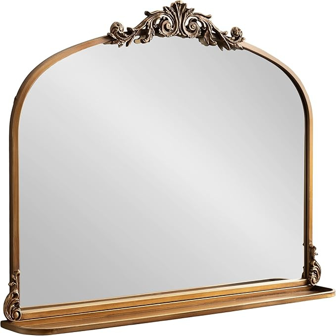 Kate and Laurel Arendahl Traditional Vintage Arch Mirror with Shelf; 33 x 26; Gold; Baroque Antiq... | Amazon (US)